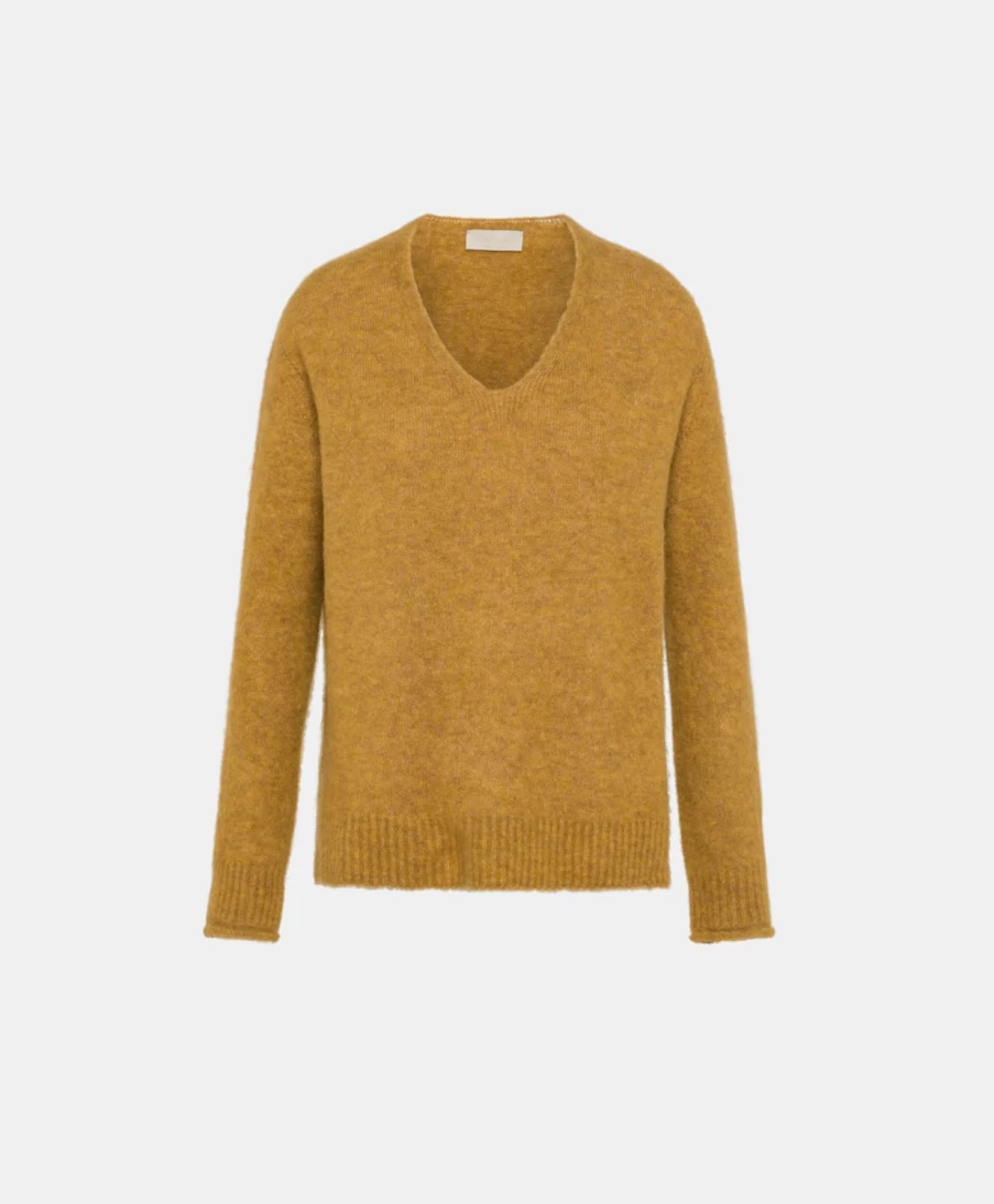Momoni Women's Ostrya Knitwear Fleece-Effect Baby Alpaca & Camel Wool Sweater