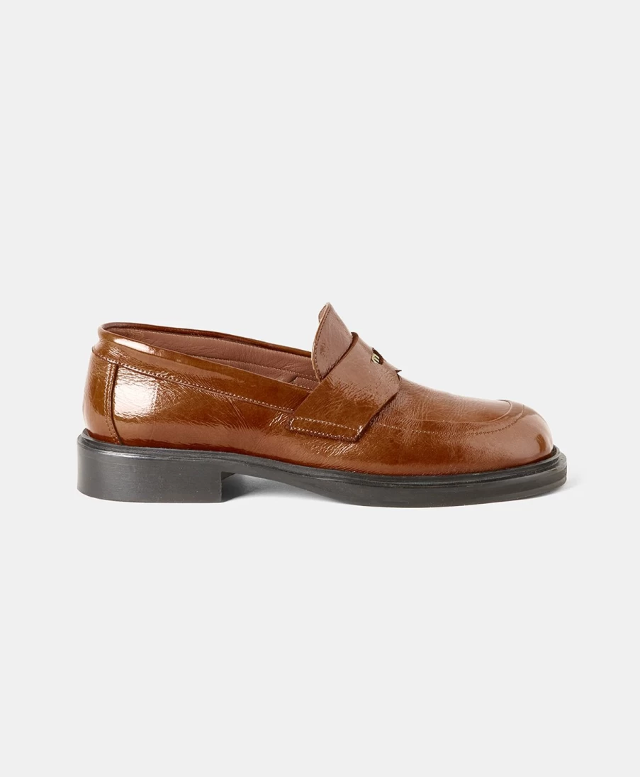 Momoni Women's Sofian Moccasin in Naplak Leather - Burnt Brown Casual Loafers