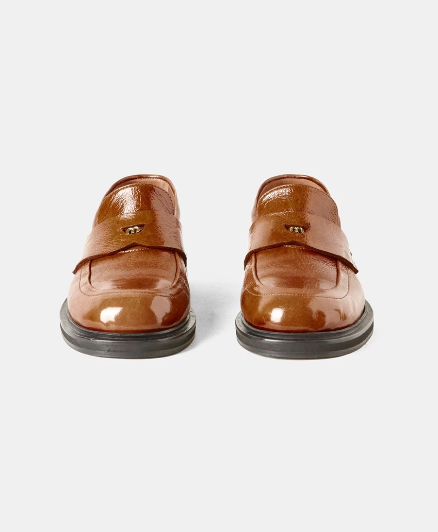 Momoni Women's Sofian Moccasin in Naplak Leather - Burnt Brown Casual Loafers