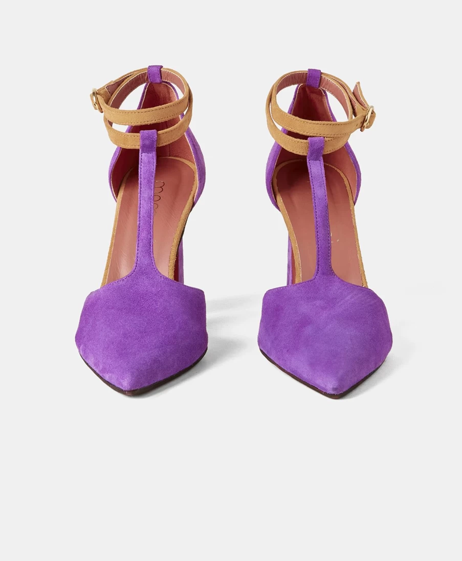 Momoni Women's Josselin Violet Suede Slingback Decollete' Pumps