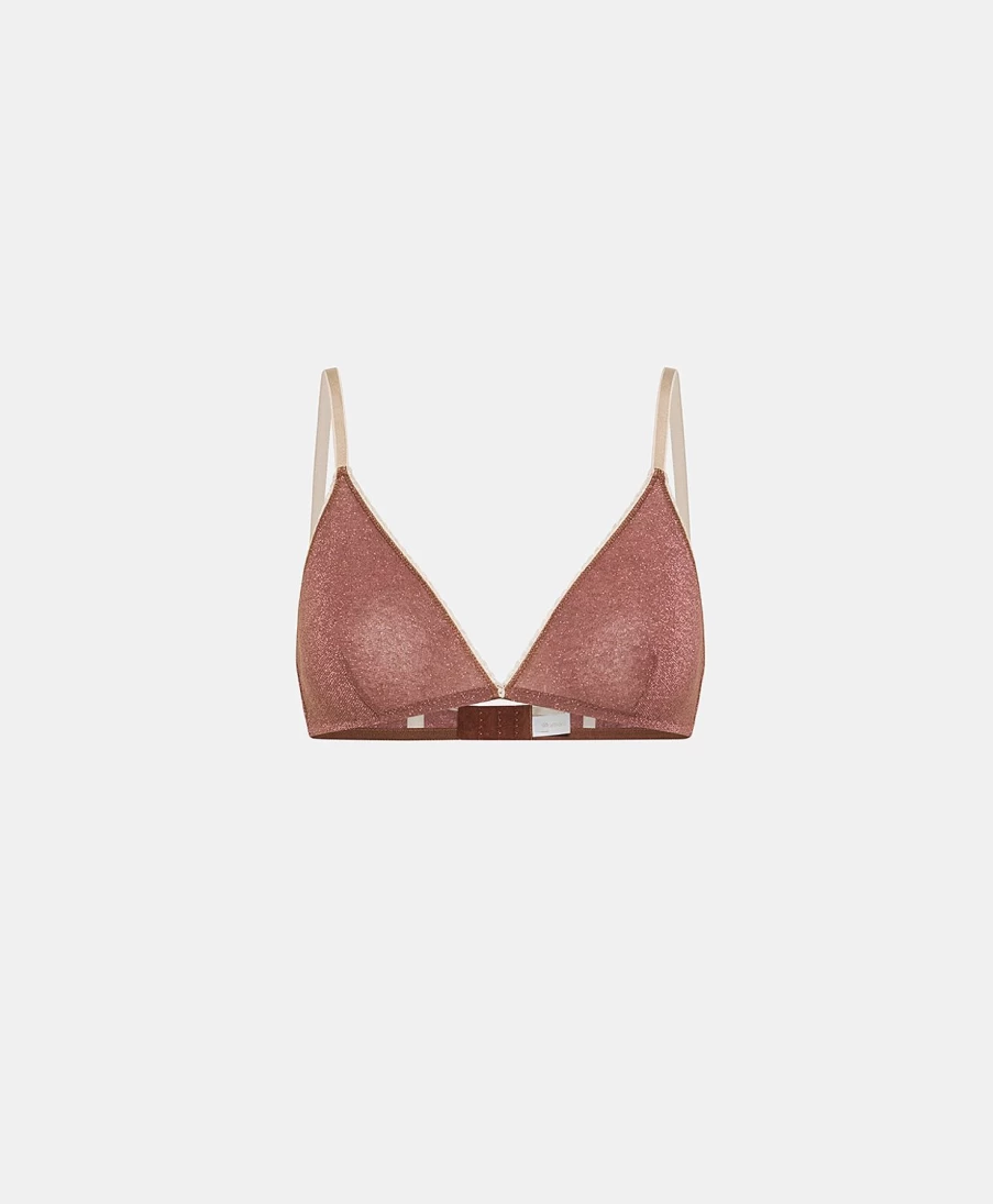 Momoni Women's Earth Brown Amethist Lurex Jersey Bra - Comfortable Stylish Lingerie
