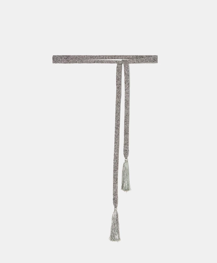 Momoni Women's Aquamarine Braided Lurex Ontano Belt - Elegant Waist Accessory