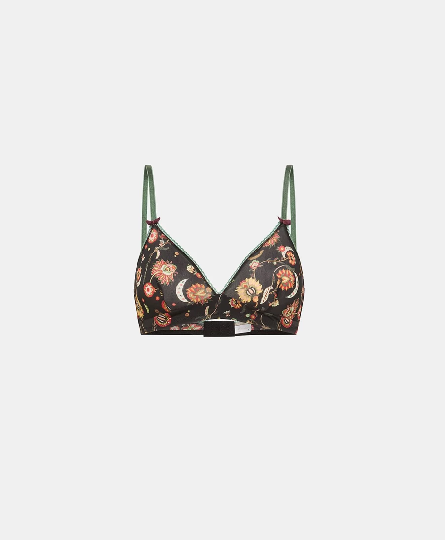 Momoni Women's Tutu Bra - Printed Nylon Multicolor Black Lingerie