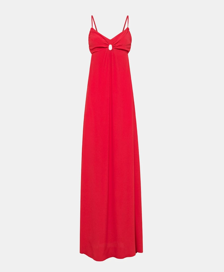 Momoni Women's Jolie Dress - Plain Acetate Silk in Azalea
