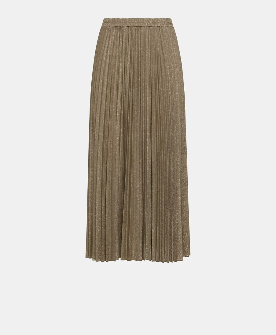 Momoni Women's Emi Skirt - Lurex Jersey in Mud Color for Elegant Style