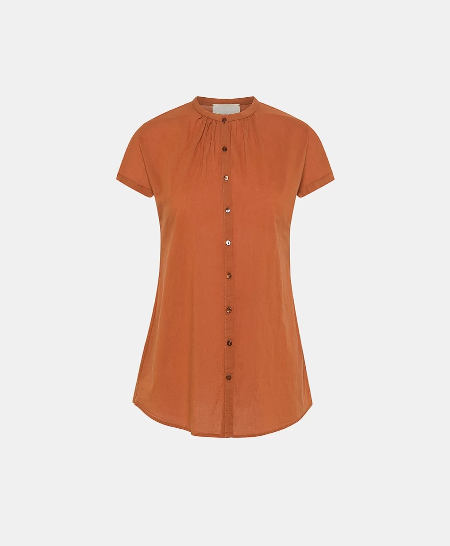 Momoni Women's Terracotta Cotton Voile Shirt - Artora Style