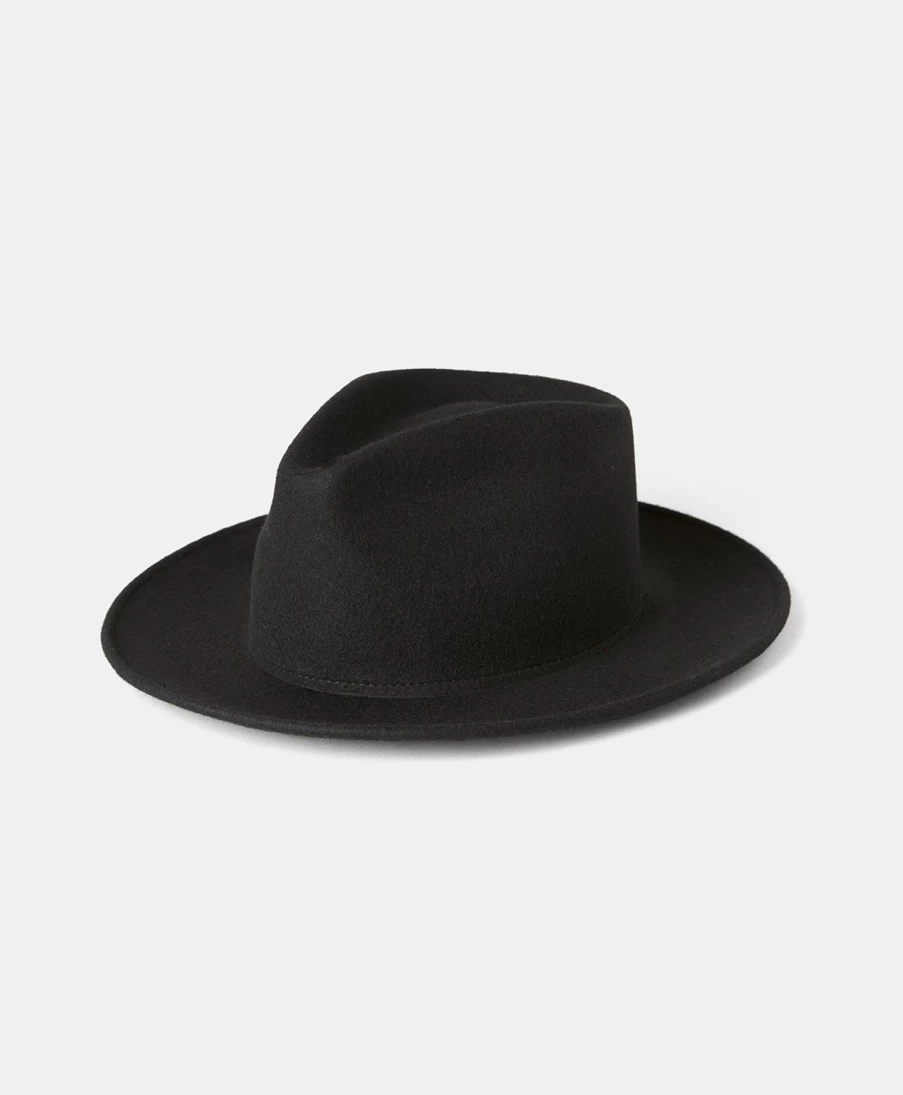 Momoni Women's Sebastien Wide Brim Felt Hat in Black