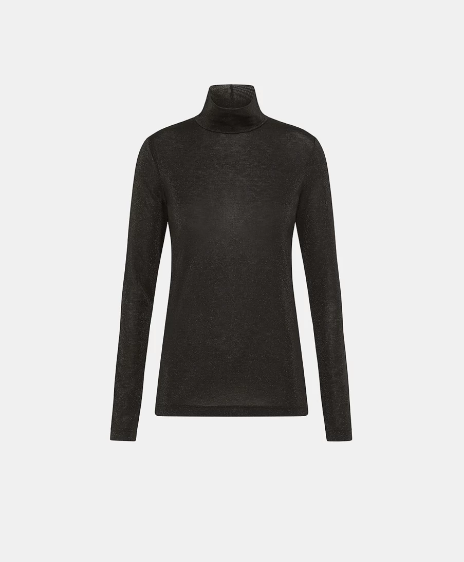 Momoni Women's Black Lurex Jersey Rodolphe T-Shirt